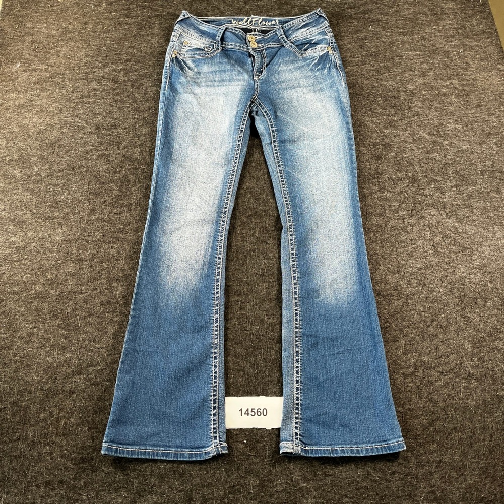 WallFlower Bootcut Jeans Womens 5 Blue Denim Cotton Stretch Medium Wash Outdoor
